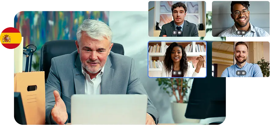 Aluno em aula de conversação de espanhol online com professor da Essential Idiomas